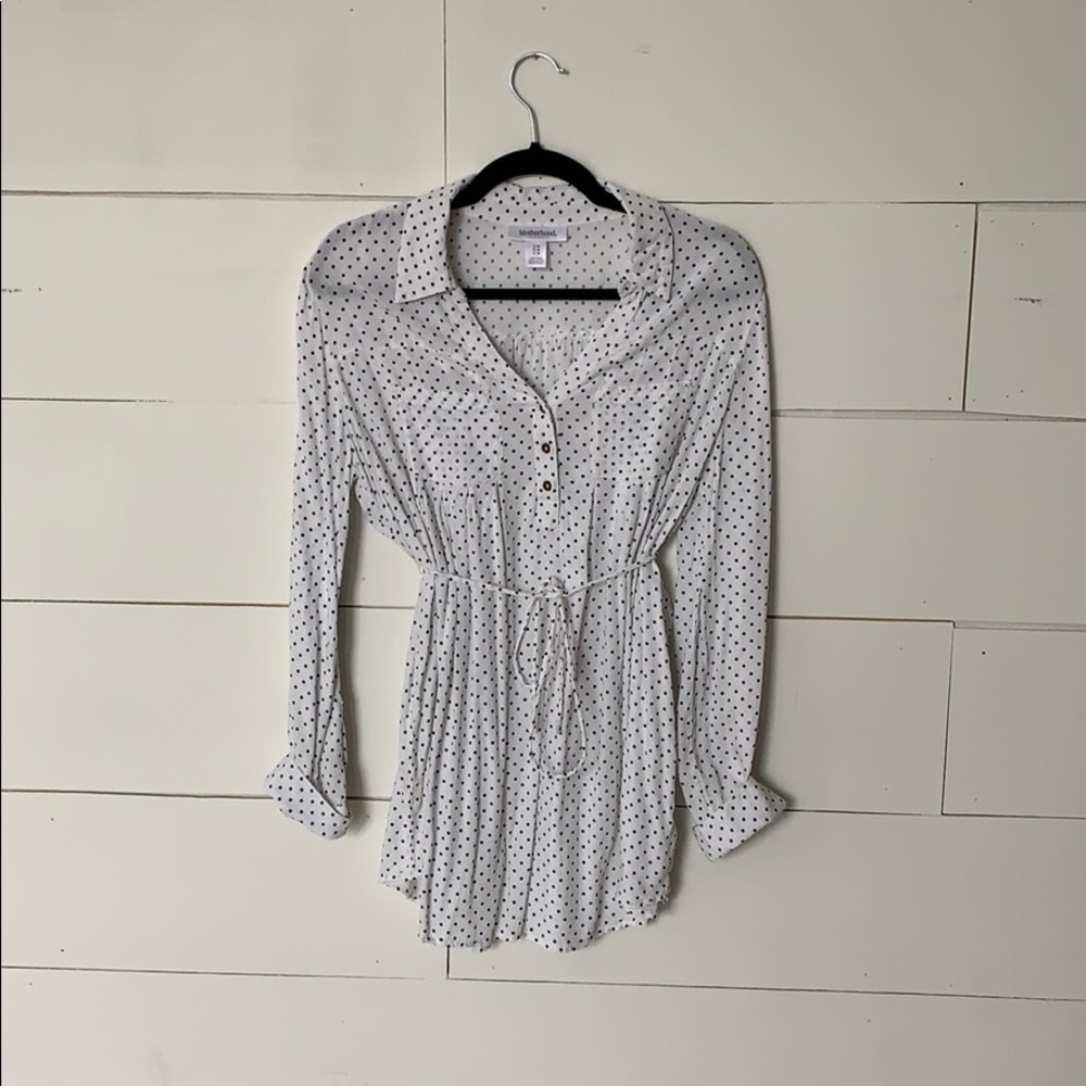 Black and white polka dot Maternity Tunic